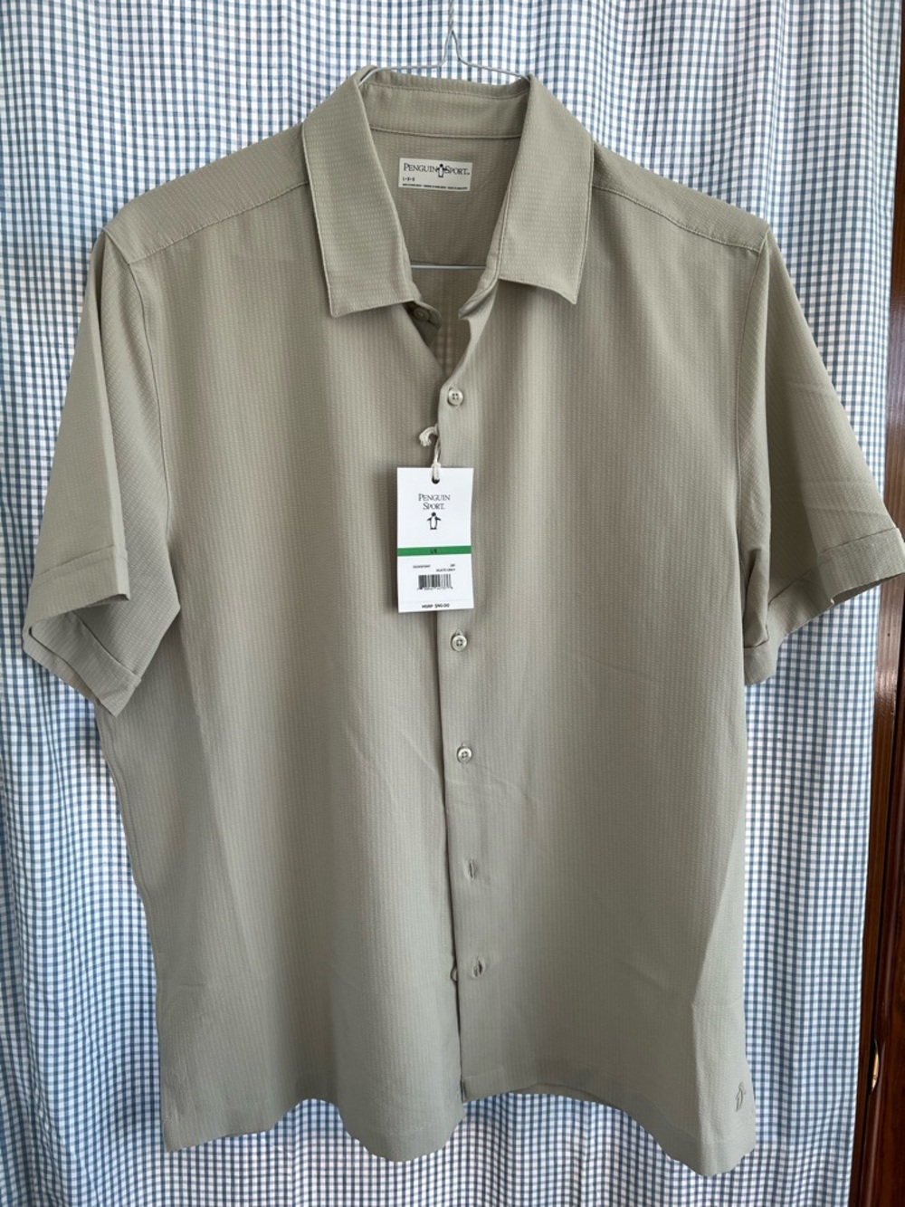 Penguin Sport Short Sleeve Button-Down Shirt in Olive